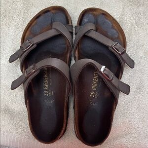 Birkenstock Dark Brown Cross-Strap Sandals
